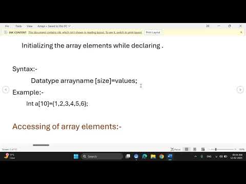 // concept of array,need of array , accessing of array elements with example program.