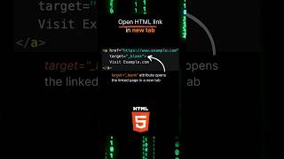 Open HTML link in new tab #shorts #html #code #coding #fullstackdev #webapp #frontend #website