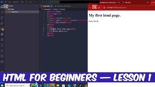 HTML for Beginners — Lesson 1: Setup & Your First Webpage