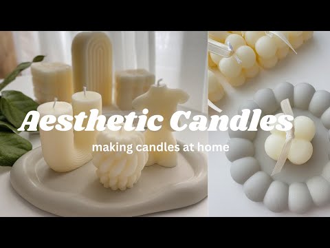 Candle Making DIY bubble Candle | Make aesthetic candles with me! |큐브캔들 만들기