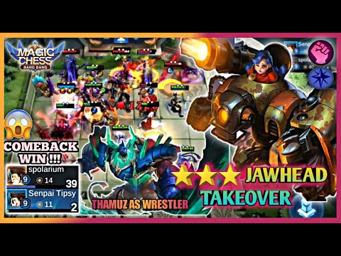 3 STAR JAWHEAD FT. THAMUZ AS WRESTLER : 6 WRESTLER + 4 CELESTIAL | MAGIC CHESS BEST SYNERGY | MLBB