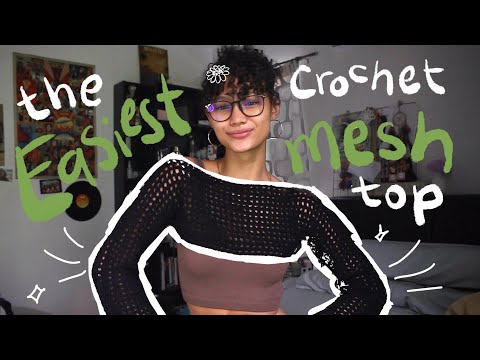 the easiest crochet mesh top