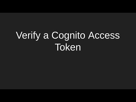 Verify a Cognito Access Token from a Web Application