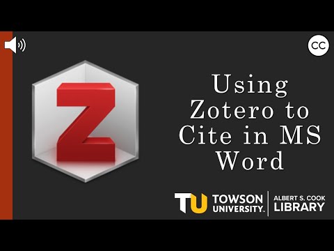 Using Zotero to Cite in Microsoft Word