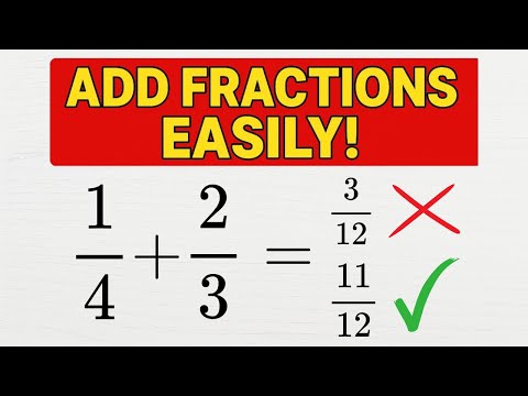 Easiest Way to Add Fractions with unlike denominators👌🎯#howtoadd #fractionaddition