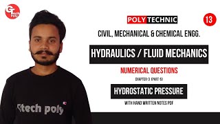 Hydraulics and Fluid mechanics | Lecture-13 | Numerical Questions on Total Pressure | Polytechnic