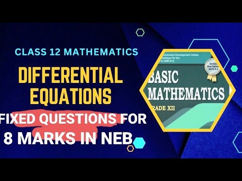 Class 12 NEB Math Application of Differential equations#FIXED QUESTION‎⁨@tilakadhikary100