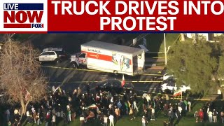 BREAKING: U-Haul truck drives into Iranian demonstration in Los Angeles