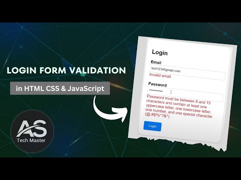 Login Form Validation using HTML CSS & JavaScript #astechmaster