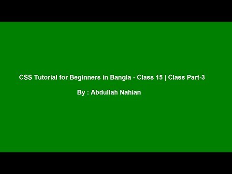 CSS Tutorial for Beginners in Bangla - Class 15 | Class Part-3