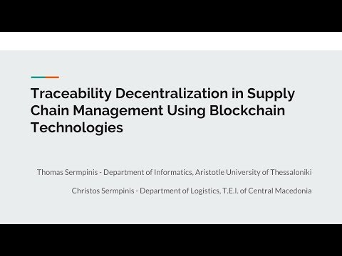 Traceability Decentralization in Supply Chain Management Using Blockchain Technologies