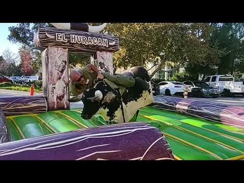 First mechanical bull ride Jason Robo @ BNS Brewing