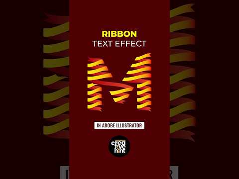 How to create Ribbon text effect in Adobe Illustrator. #graphicdesigntutorials