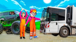 The Kids discover big vehicles 👷🚛