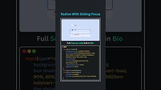 🎯 Radios with Sliding Focus 2025! 💻✨ | Sleek JS Design in 60 Seconds||#shorts #shortvideo #animation