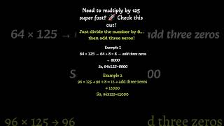 Multiply Any Number by 125 Instantly! #mathstricks #jpaicreations #mathmagic #quickmaths #shortcuts