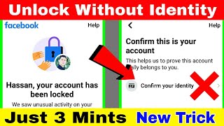 How To Unlock Facebook Locked Account Without Identity | Without Identity Unlock | Facebook