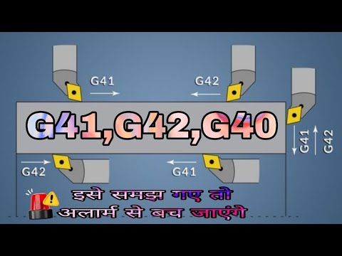 how to use G40,G41,G42 in cnc machine सीएनसी मशीन में g40,g41,g42 का उपयोग कैसे करें