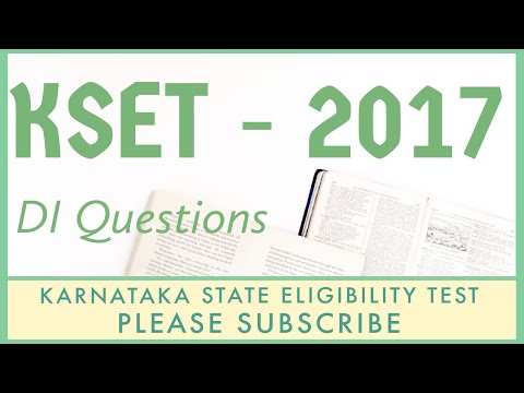 DI Questions K-SET  2017 | Karnataka State Eligibility Test | Data Interpretation | UGC NET/SLET