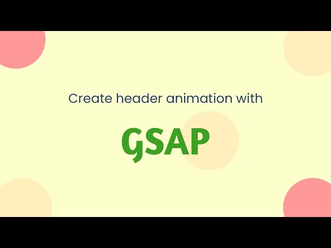 How to add animation on header by using GSAP