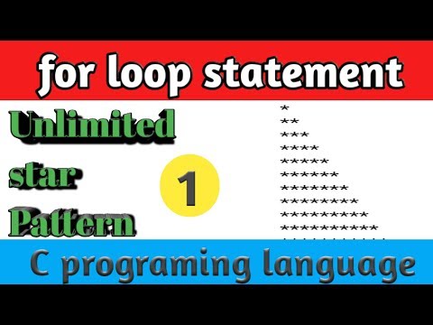 For loop statement unlimited star pattern on C-language.