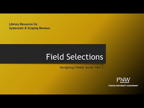 Field Selections Video