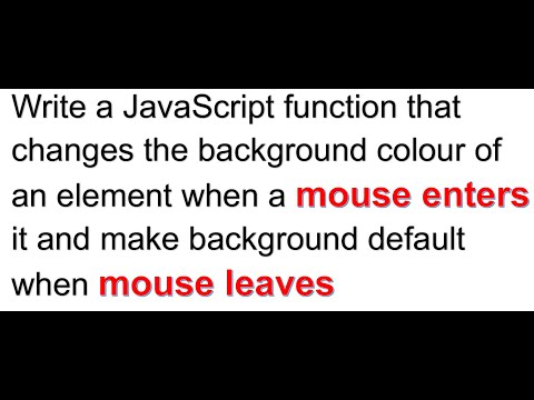 JavaScript Mouse Event: Change Background Color on Element Hover | JavaScript Practice Question