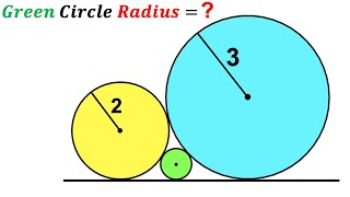 Can you find Radius of the Green shaded Circle? | (Circles) | #math #maths | #geometry