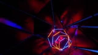 4K VJ Loops - Tunnel With Flashing Blue And Yellow Fluorescent