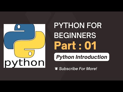 Python for beginners | Python Introduction | Part 01 #pythonforbeginners #pythontutorial