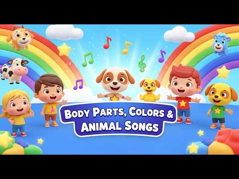 Body Parts, Colors & Animal Friends Songs for Kids LIVE 🐶🌈 Learning Videos for Toddlers