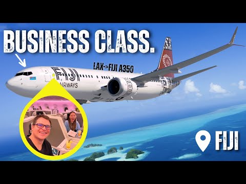 Is Fiji Airways A350 Business Class Really This Good!? LAX to Nadi, Fiji + Premier Lounge 🏝️