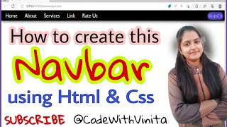 Create a basic and simple Navigation Bar using HTML & CSS|Website Header design|@CodeWithVinita