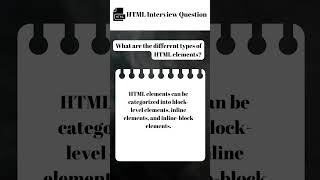 #06 What are the different types of HTML elements | HTML Interview Question