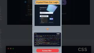 🔥 Unreal Crystal Prism Login UI! ✨💎 #CSSAnimation #UIUX #Frontend #WebDesign #CodingShorts #