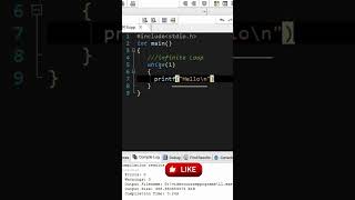 Programming trick | Infinite loop #cprogramming #programmingeducation #trendingshorts #tricks
