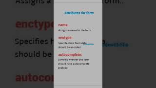 HTML GUIDE.Form attributes. #its_programmer #CodewithSha #coding #viral #codinglover #webdevelopment
