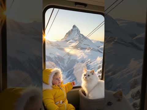 Cat and Baby on the Mountain – A Peaceful Moment Togethe👍 Like the video🔔 Subscribe to my channel