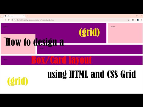 How to design a Box/card layout using #html  and #css  #grid . Tutorial for beginner-04 | vs code