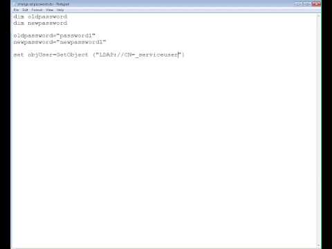 Active Directory VB Script change user password