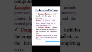 What is the difference between hardware and software? #shortvideo #trending #viralvideo #computer