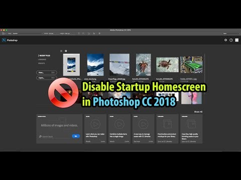 Disable Photoshop CC Startup Homescreen