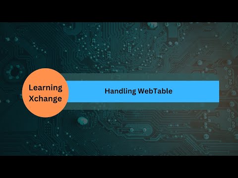 Handle Web Table or HTML Table