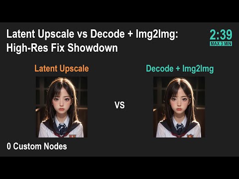 🟢 Latent Upscale vs Decode + Img2Img: High-Res Fix Showdown (ComfyUI Shortcut)