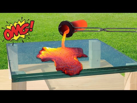 Experiment : BULLETPROFF GLASS vs LAVA #shorts