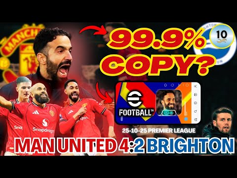 I Cloned AMORIM'S MANCHESTER UNITED Tactics in eFootball | United 4-2 Brighton