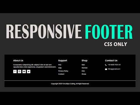 CSS Responsive Footer Design @tonudipacoding