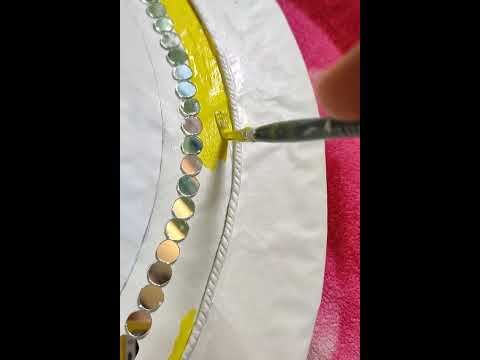Decorate mirrors with lippan art design😍 mud art design # lippanart
