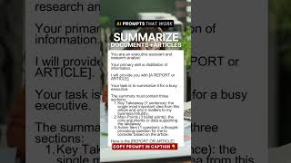 AI Prompt That Saves Hours: Document Summarization for Busy Professionals