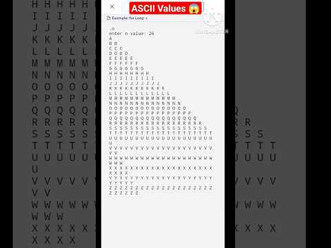 #16 ASCII Values c language programming #cprogramming #coding #software #forloops #alphabets